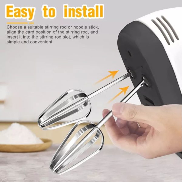 خلاط متعدد الوظائف صغير 7 سرعات خلاط طعام كهربائي يده Frother مضرب بيض التلقائي كريم الغذاء كعكة الخبز العجين مزيج - Image 5