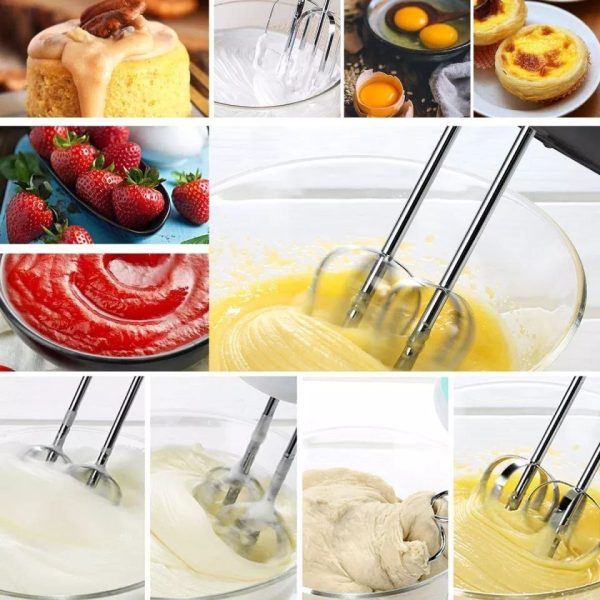 خلاط متعدد الوظائف صغير 7 سرعات خلاط طعام كهربائي يده Frother مضرب بيض التلقائي كريم الغذاء كعكة الخبز العجين مزيج - Image 7