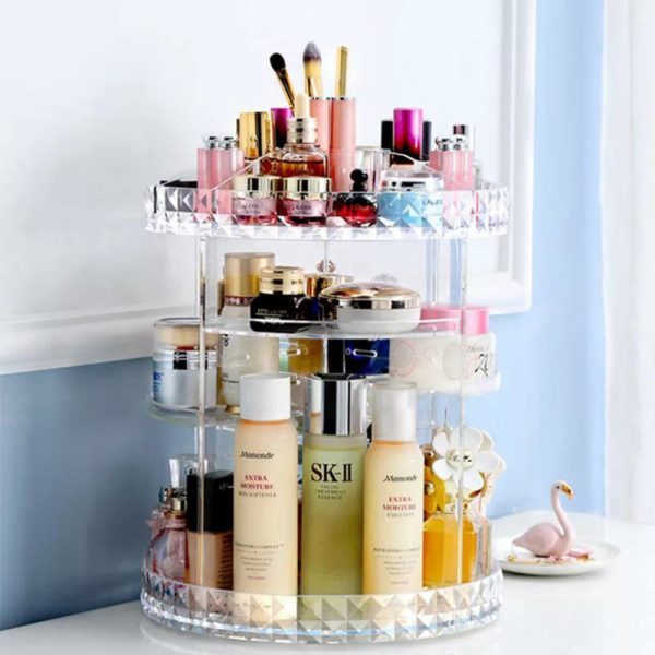 ⁦منظم مكياج ، رف دوار 360 درجة ، حامل مستحضرات تجميل شفاف Organisateur de maquillage Rack makeup rotatif 360° Porte-cosmétiques⁩ - الصورة ⁦6⁩