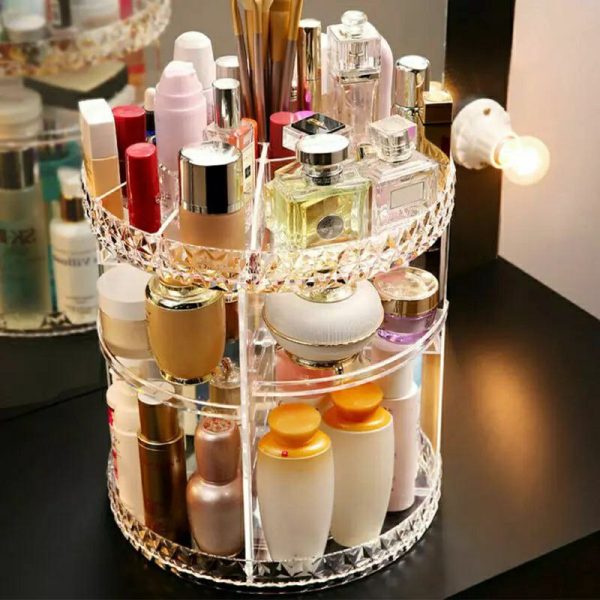 ⁦منظم مكياج ، رف دوار 360 درجة ، حامل مستحضرات تجميل شفاف Organisateur de maquillage Rack makeup rotatif 360° Porte-cosmétiques⁩ - الصورة ⁦4⁩