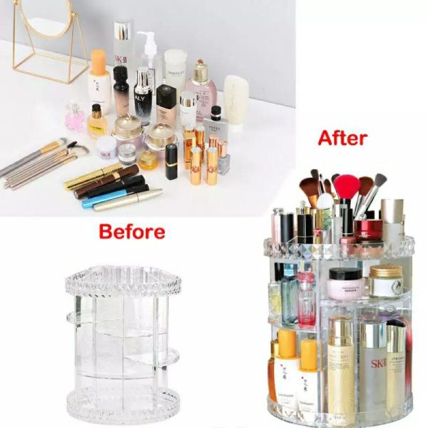 ⁦منظم مكياج ، رف دوار 360 درجة ، حامل مستحضرات تجميل شفاف Organisateur de maquillage Rack makeup rotatif 360° Porte-cosmétiques⁩ - الصورة ⁦2⁩