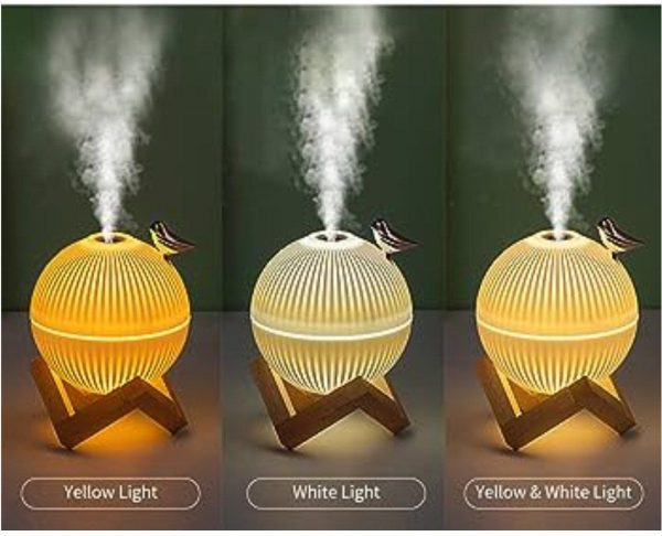 ضوء ليلي مرطب على شكل قمر USB LED، مصباح معطر هواء محمول - Image 4