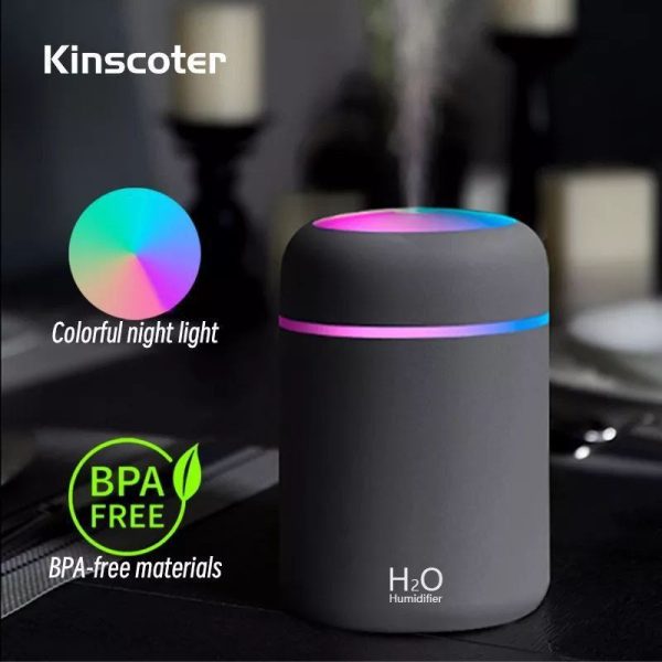 جهاز ترطيب الهواء اللاسلكي المحمول من Houa مع ضوء LED إيقاف تلقائي قابل لإعادة الشحن 400 مل مرطب هواء صغير للمنزل خارج المنزل - Image 5