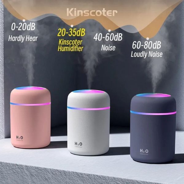 جهاز ترطيب الهواء اللاسلكي المحمول من Houa مع ضوء LED إيقاف تلقائي قابل لإعادة الشحن 400 مل مرطب هواء صغير للمنزل خارج المنزل - Image 2